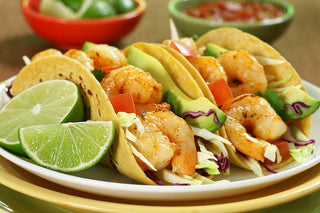 Grilled Shrimp, Corn & Mango Tacos