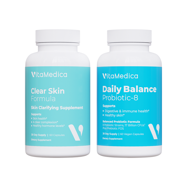 Clear Skin Formula Acne Nutraceutical + Probiotics Bundle – VitaMedica