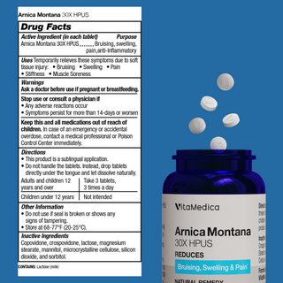 Arnica Montana 30X HPUS Tablets (150) + Bromelain with Quercetin Bottle